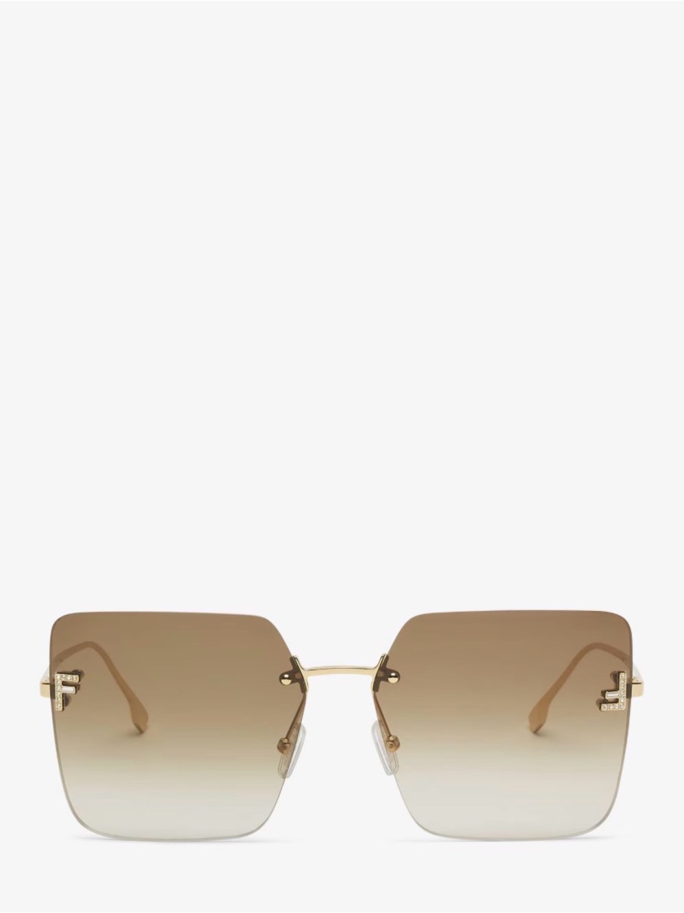 Fendi First Crystal
Gold metal sunglasses with brown gradient lenses